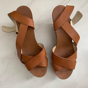 Michael Kors brown wedge sandals size 8